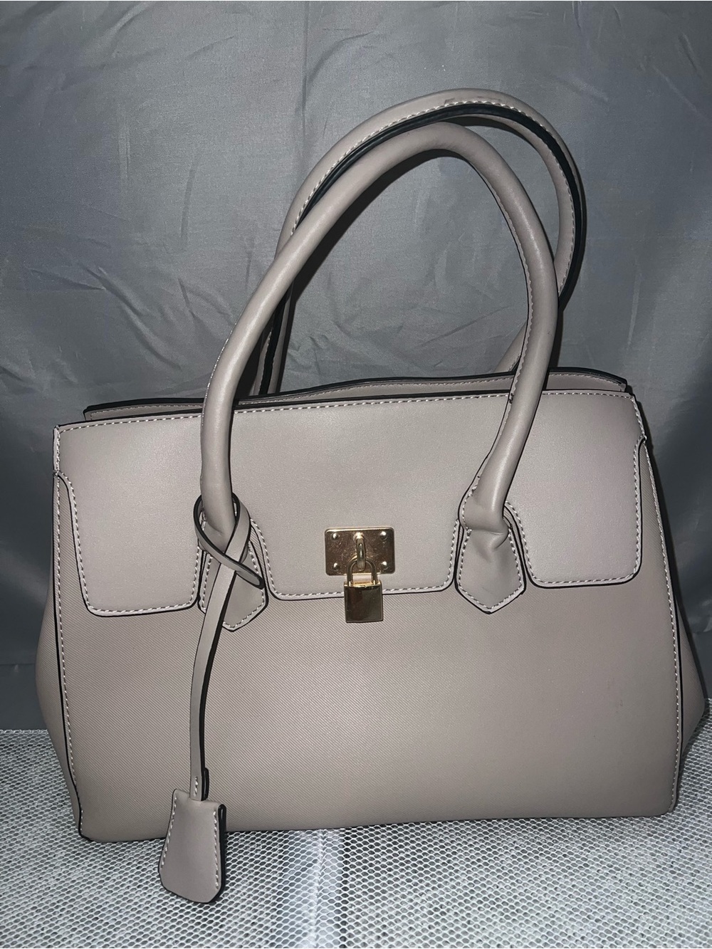 Classic Structured Tote Bag in Light Taupe
